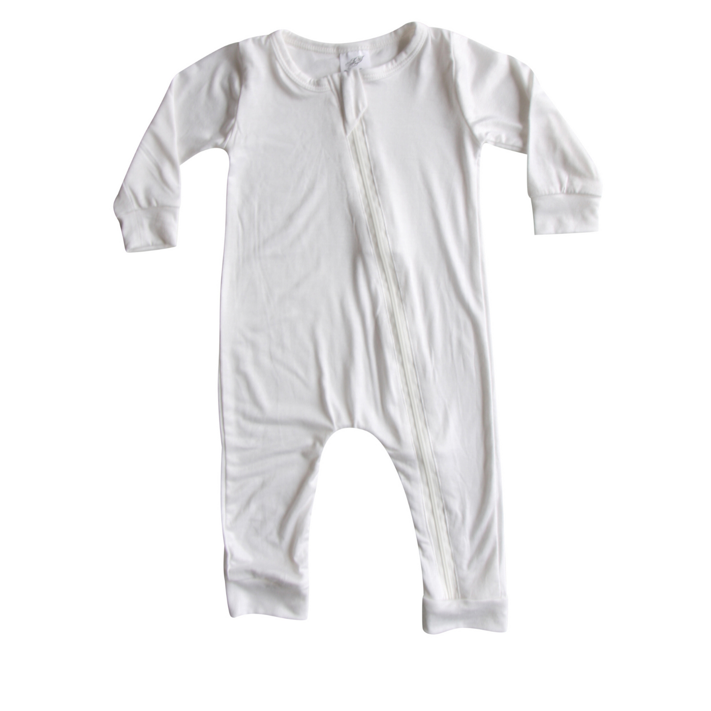 Silky Long Sleeve Zipper Baby Romper Silky Off White