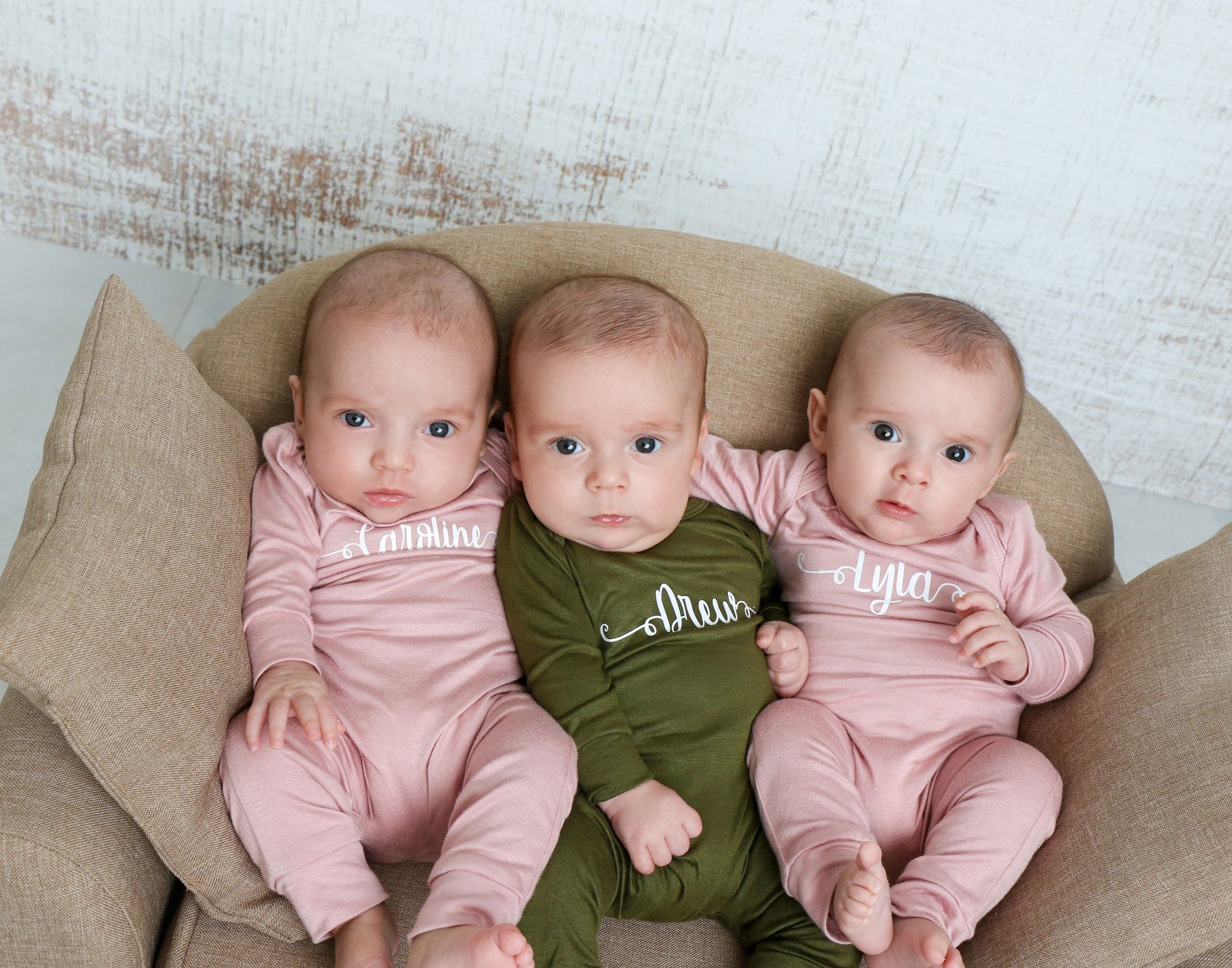 Personalized Custom Silky Long Sleeve Baby Romper (Sweetly Modern Font)