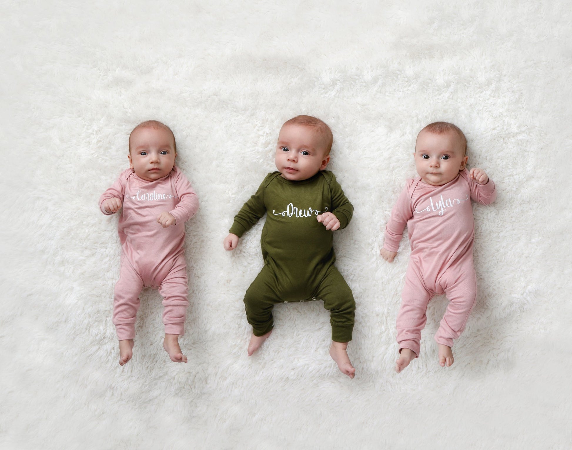 Personalized Custom Silky Long Sleeve Baby Romper (Sweetly Modern Font)
