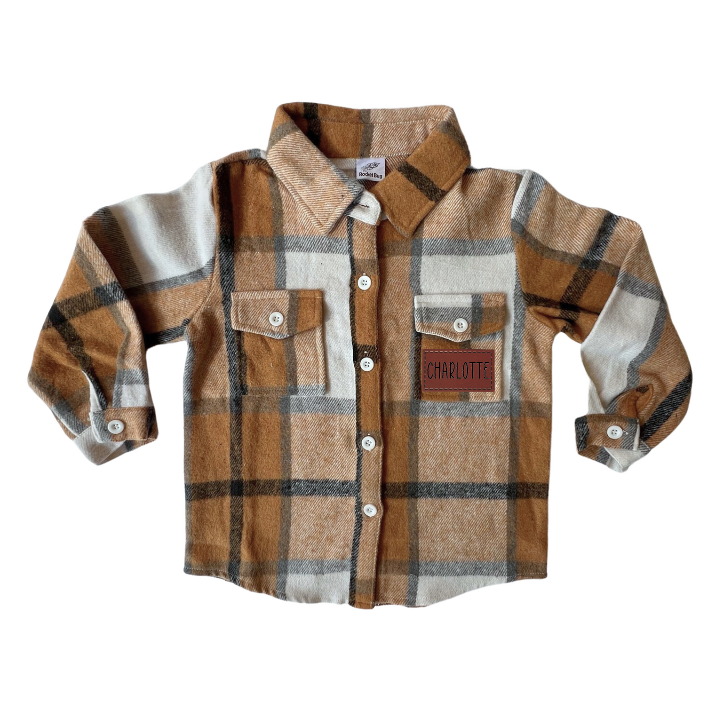 Rocket Bug Personalized Cozy Soft Flannels - Thick, Warm, & Snuggly Jacket - Baby, Toddler, Kids, Boys, Girls