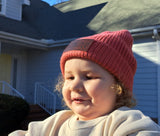 FLASH SALE - REG $20 - Personalized Baby and Kid Knit Hat with "Leather" Patch