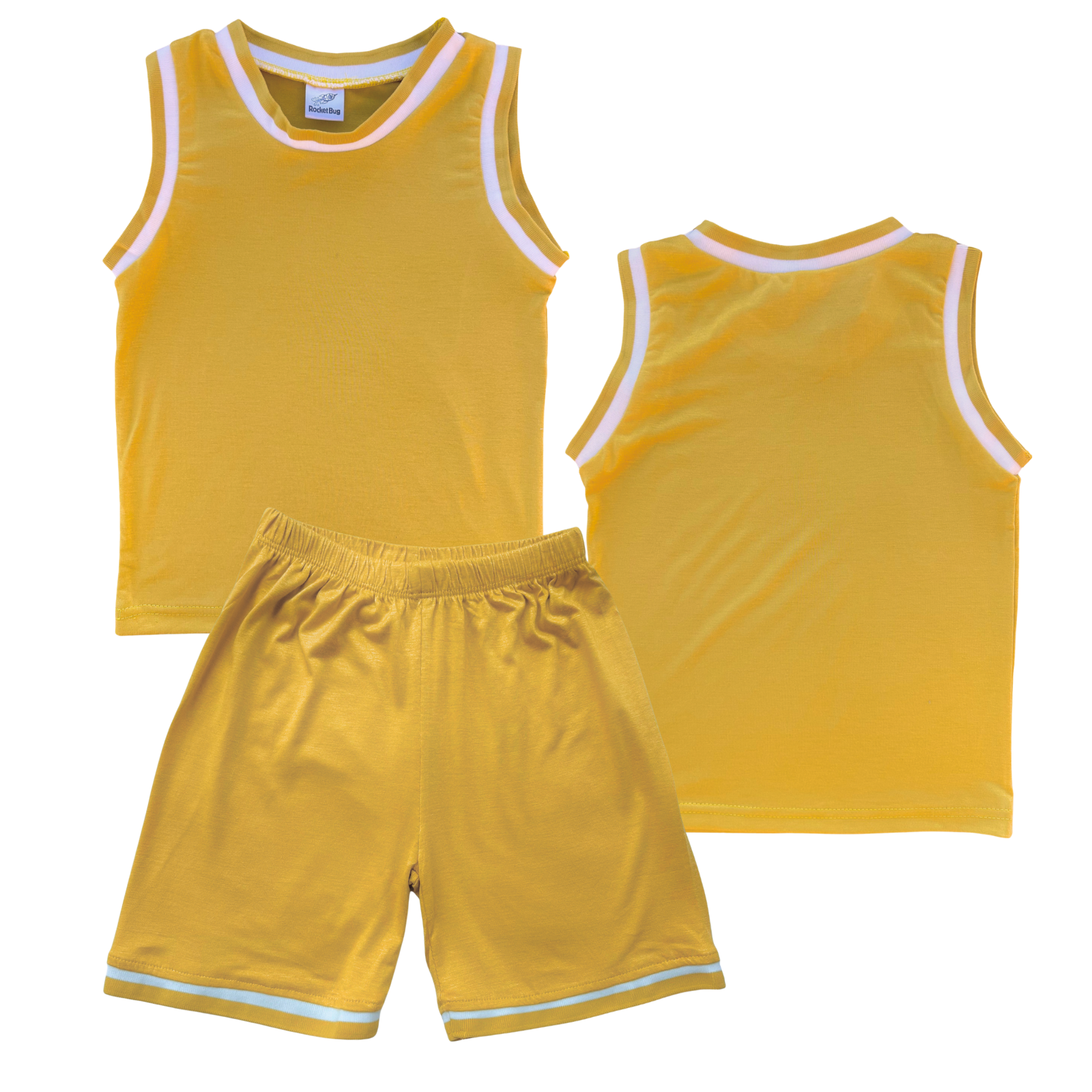 Blank Sleeveless Basketball Jersey & Shorts Set for Toddlers