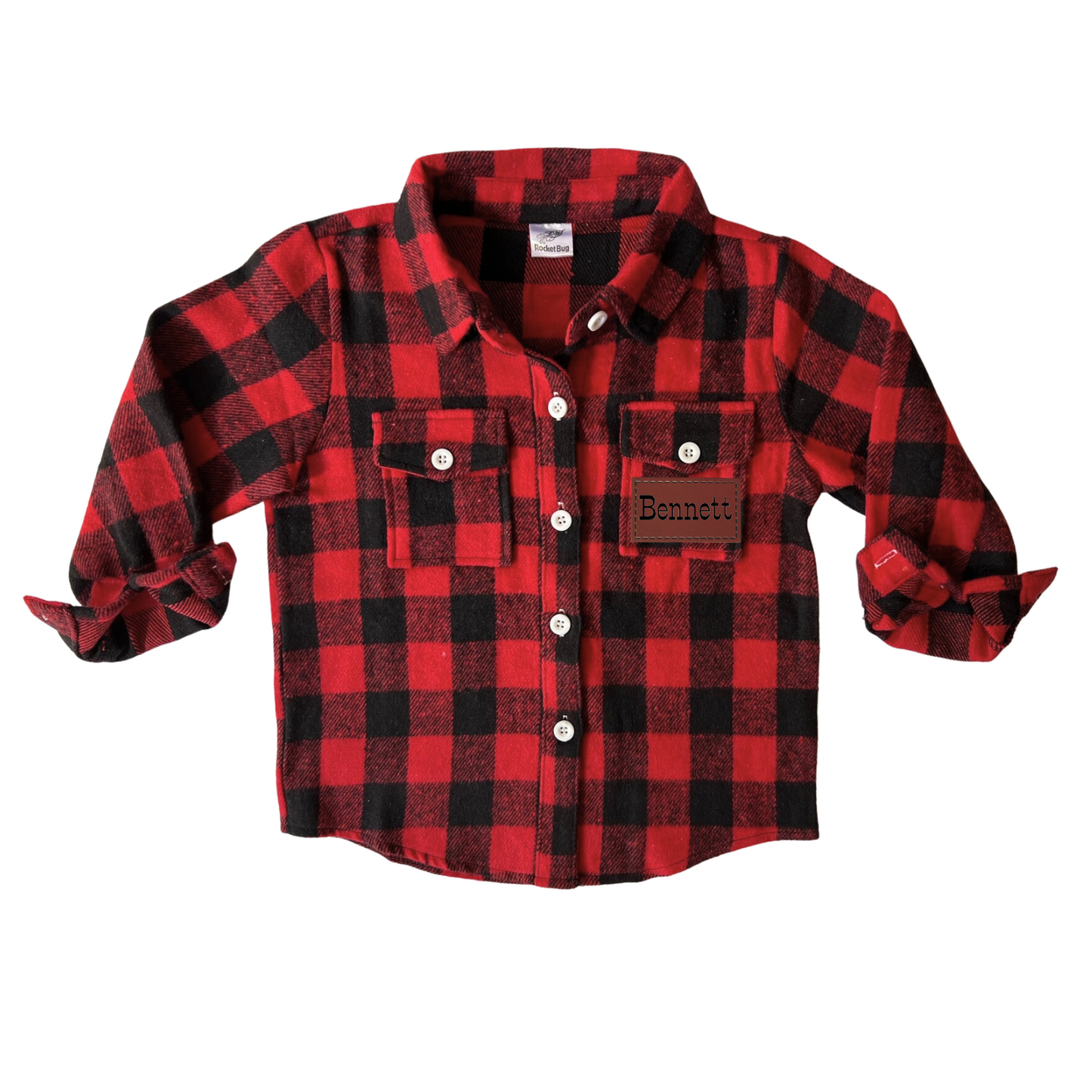 Rocket Bug Personalized Cozy Soft Flannels - Thick, Warm, & Snuggly Jacket - Baby, Toddler, Kids, Boys, Girls