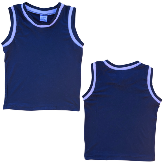 Blank Sleeveless Basketball Jersey for Toddlers Navy