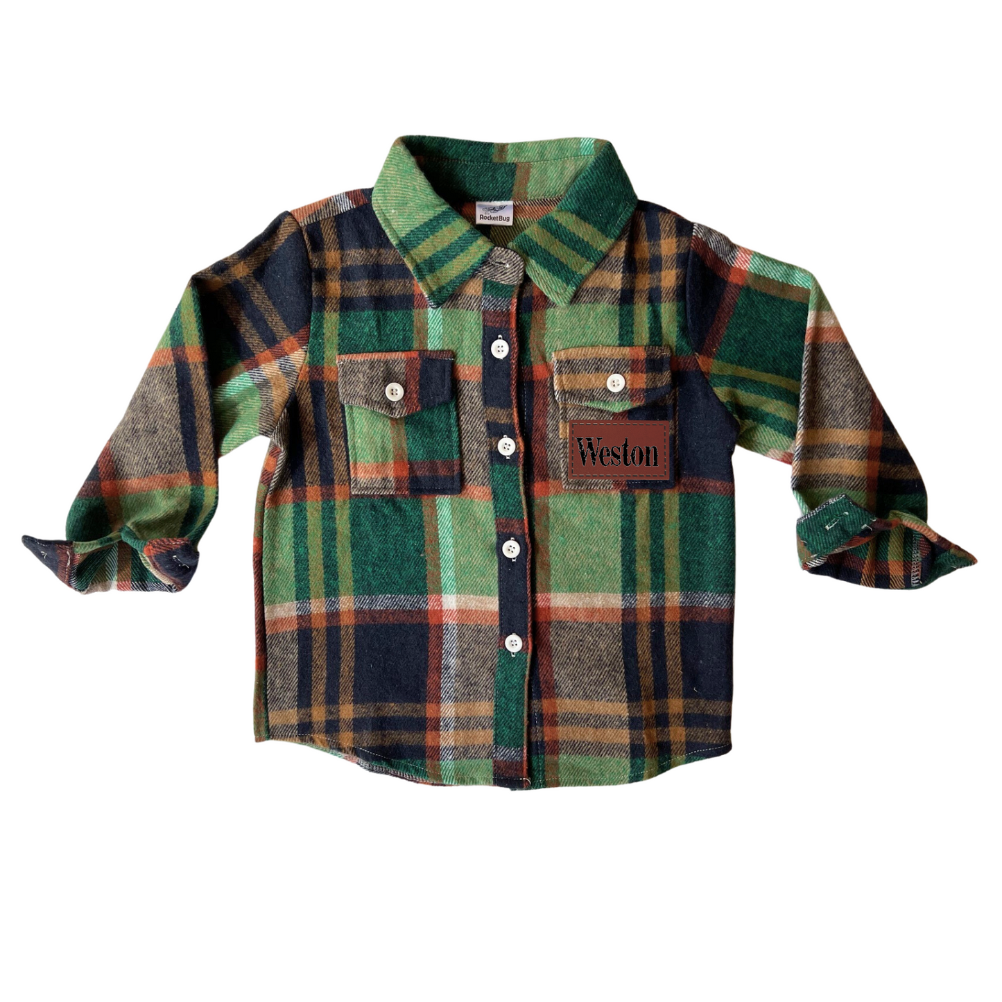 Rocket Bug Personalized Cozy Soft Flannels - Thick, Warm, & Snuggly Jacket - Baby, Toddler, Kids, Boys, Girls