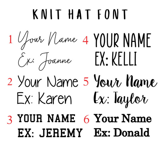 Personalized Baby and Kid Knit Hat with "Leather" Patch