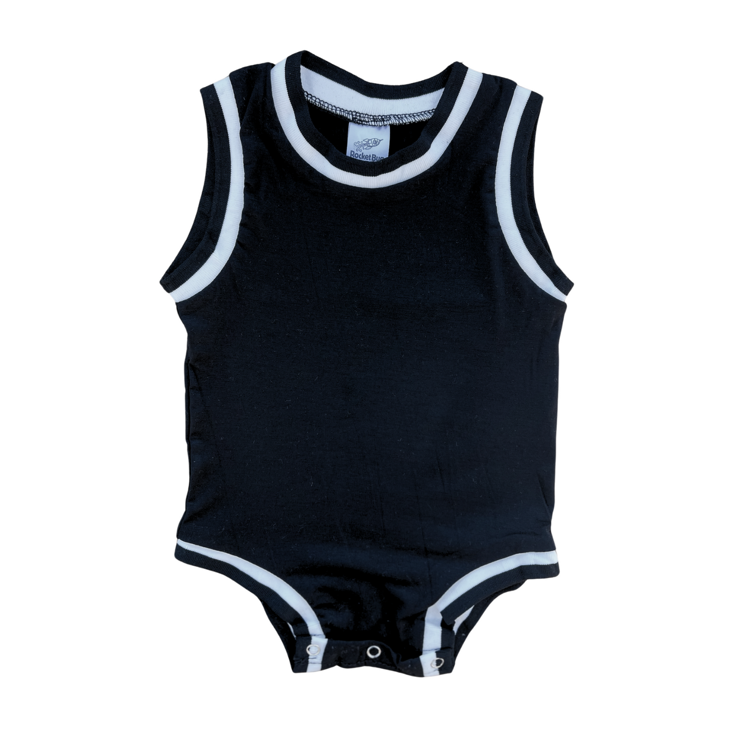 Blank Sleeveless Basketball Jersey for Babies Black