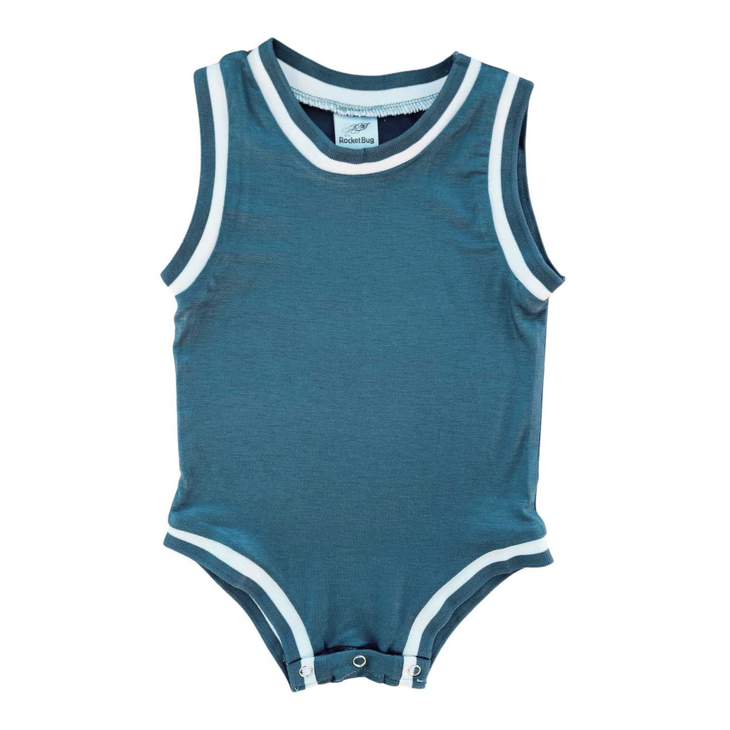 Blank Sleeveless Basketball Jersey for Babies Blue