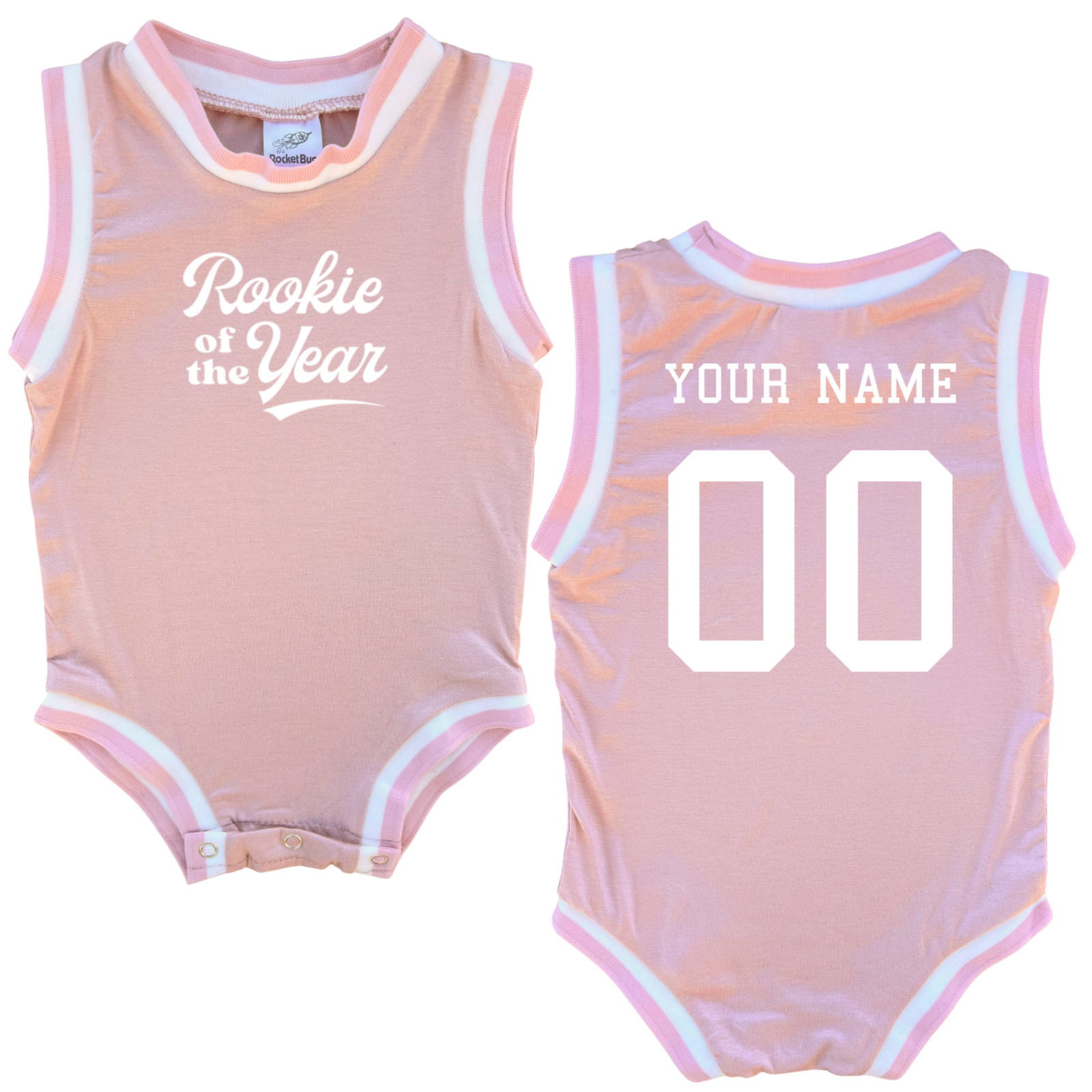 Personalized Rookie of the Year Basketball Jersey Baby Bodysuit Personalized with Name and Number
