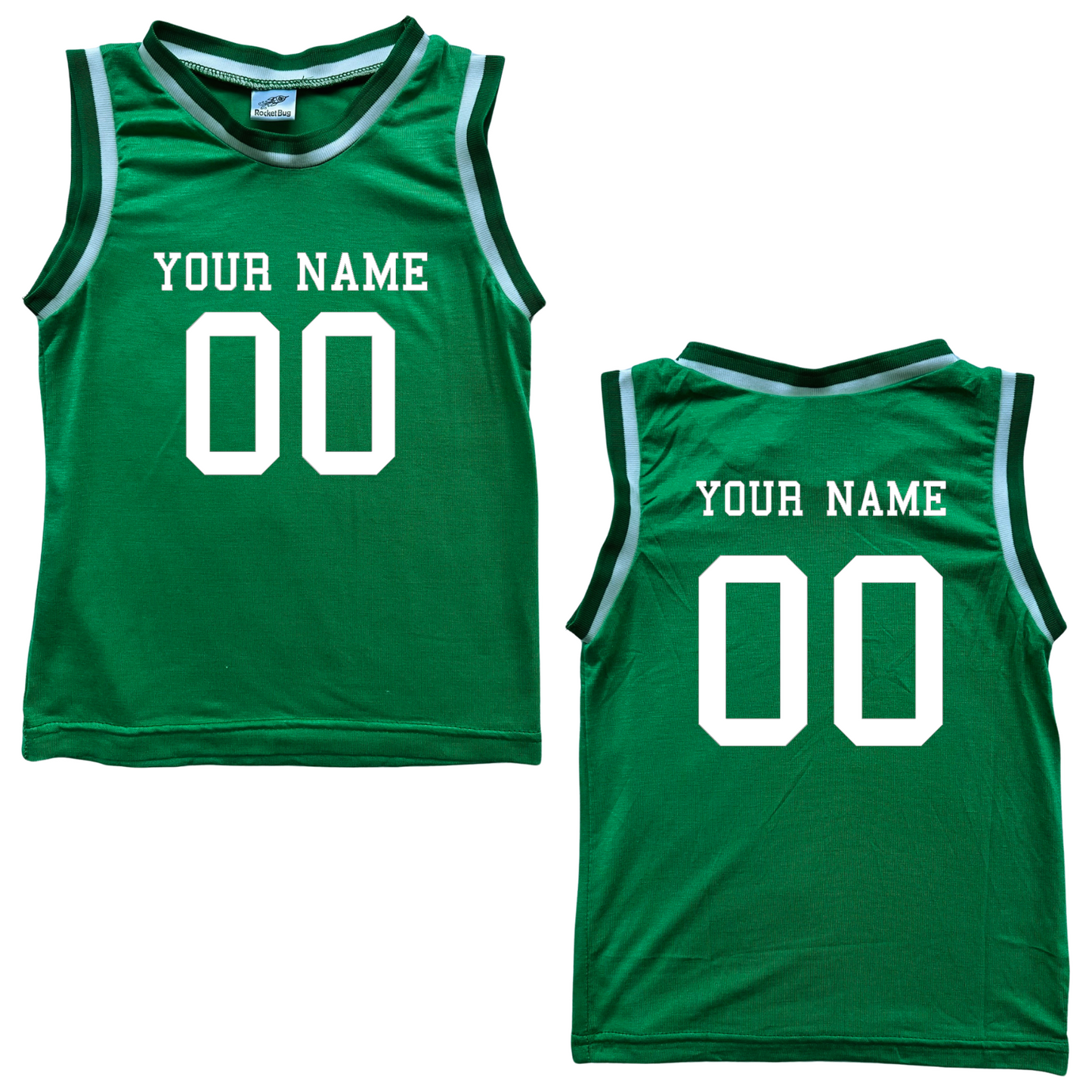 Personalized Sleeveless Basketball Jersey for Toddlers- Personalized with Name and Number (Front & Back)