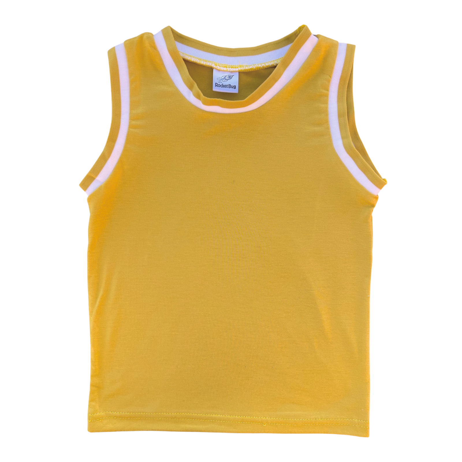 Blank Sleeveless Basketball Jersey for Toddlers Gold