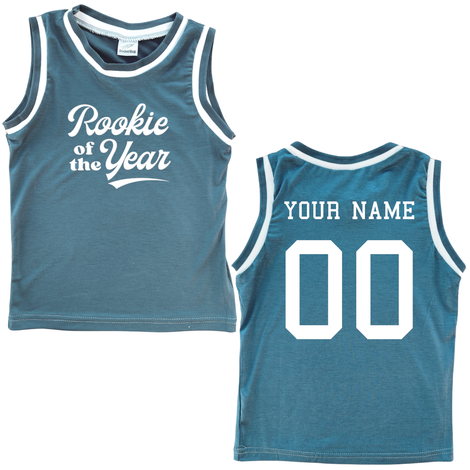 Personalized Rookie of the Year Basketball Jersey Toddler Tee Personalized with Name and Number