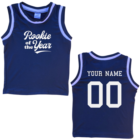 Personalized Rookie of the Year Basketball Jersey Toddler Tee Personalized with Name and Number