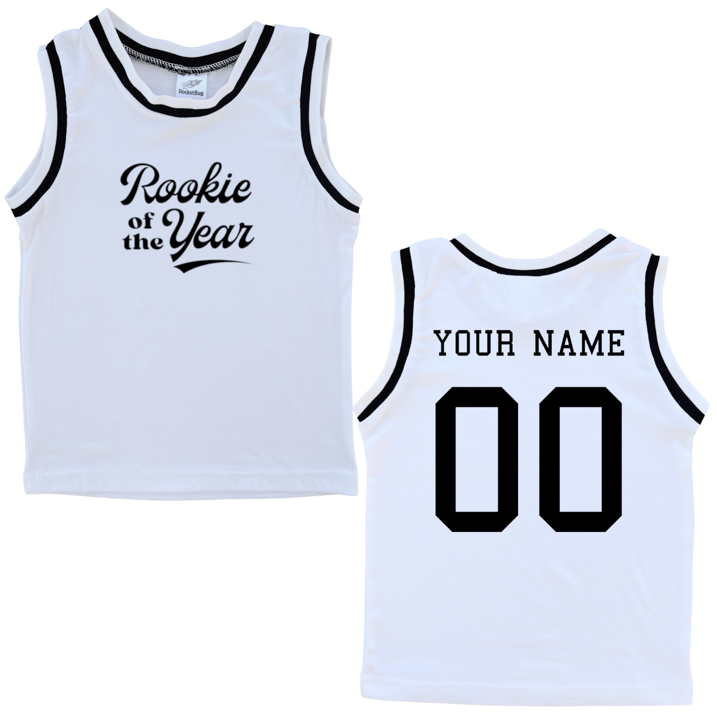Personalized Rookie of the Year Basketball Jersey Toddler Tee Personalized with Name and Number