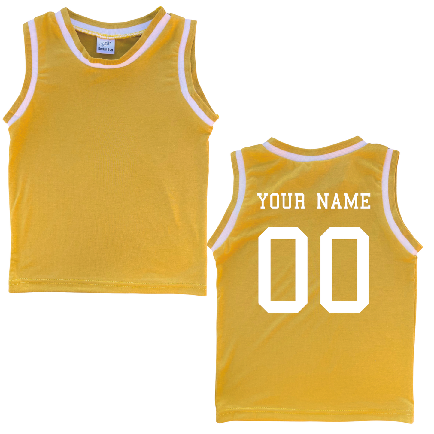 Personalized Sleeveless Basketball Jersey for Toddlers- Personalized with Name and Number (Back Only)