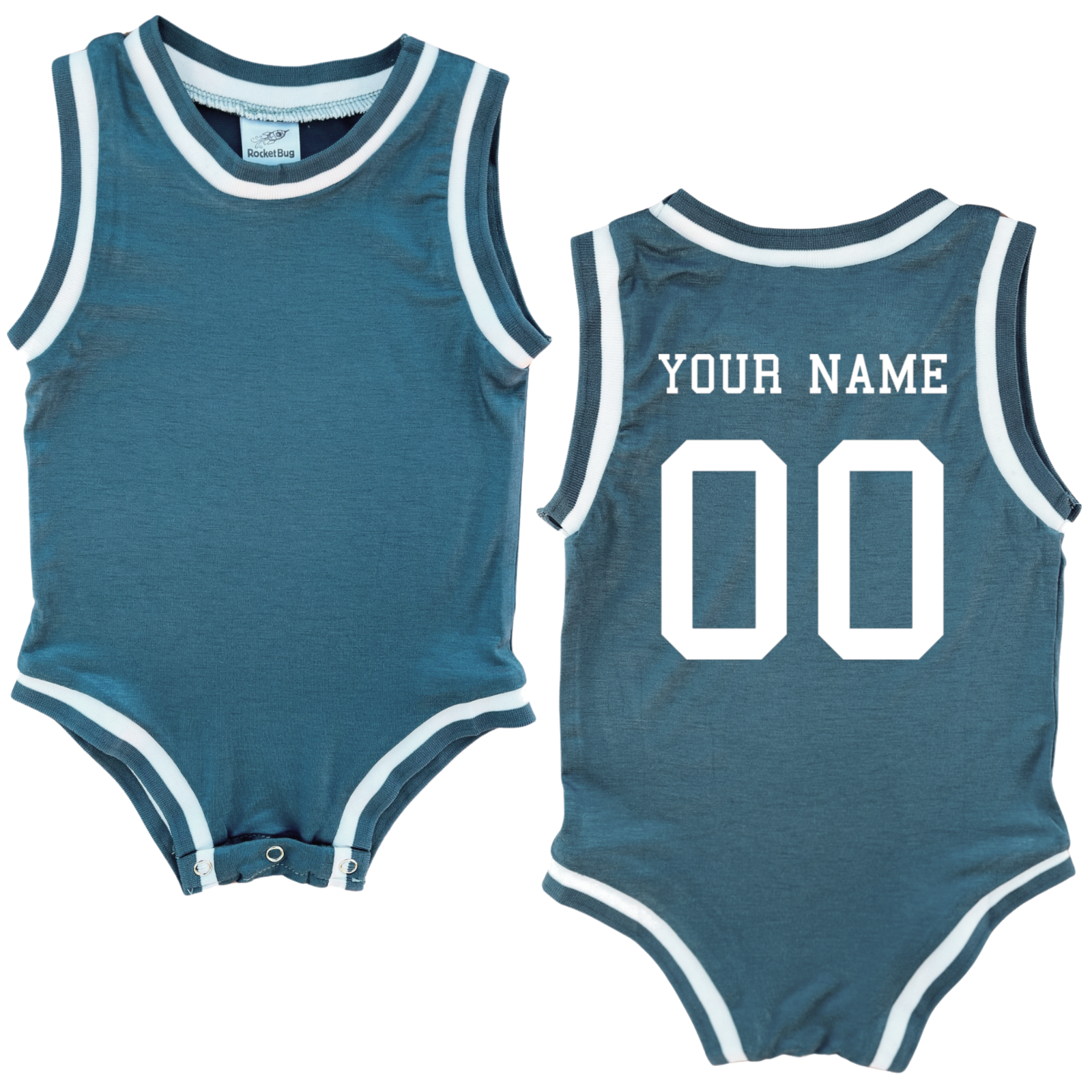 Personalized Sleeveless Basketball Jersey- Personalized with Name and Number (Back Only) Blue