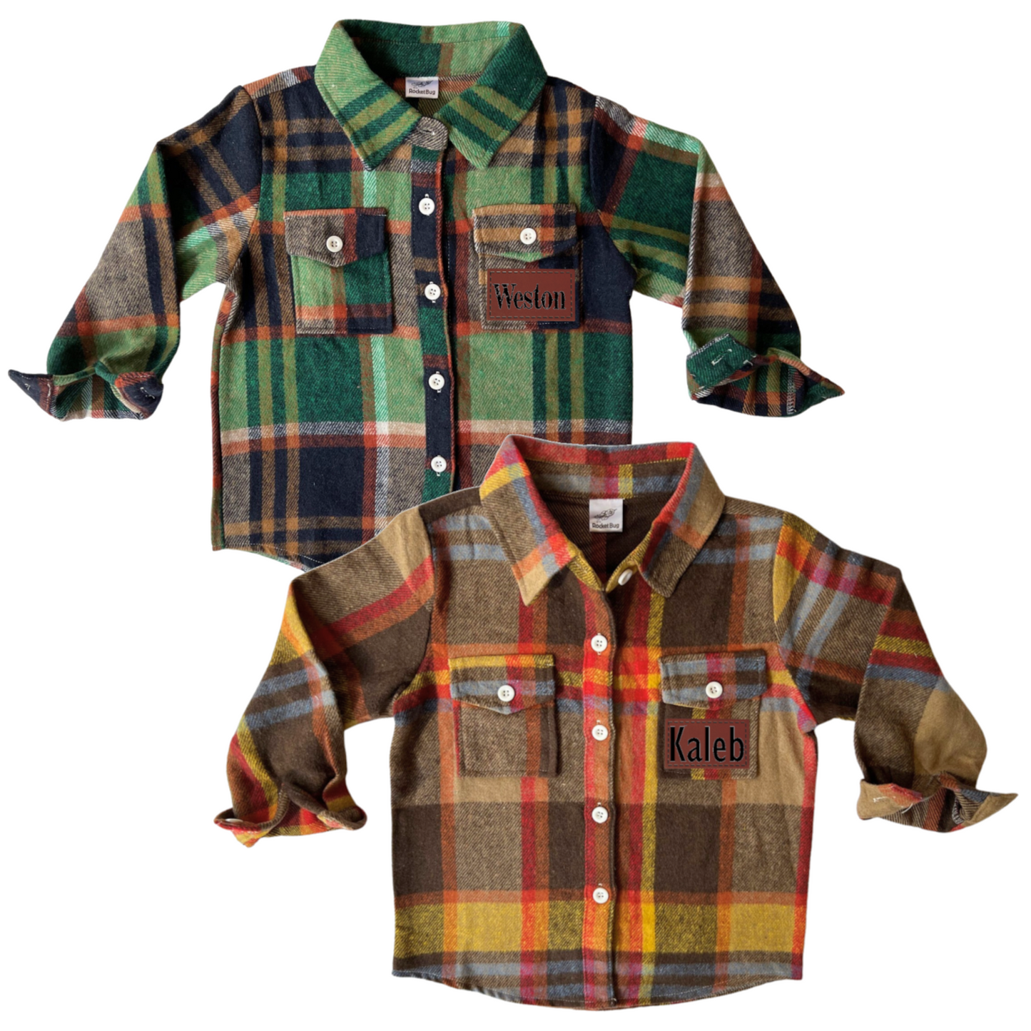 Rocket Bug Personalized Cozy Soft Flannels - Thick, Warm, & Snuggly Jacket - Baby, Toddler, Kids, Boys, Girls