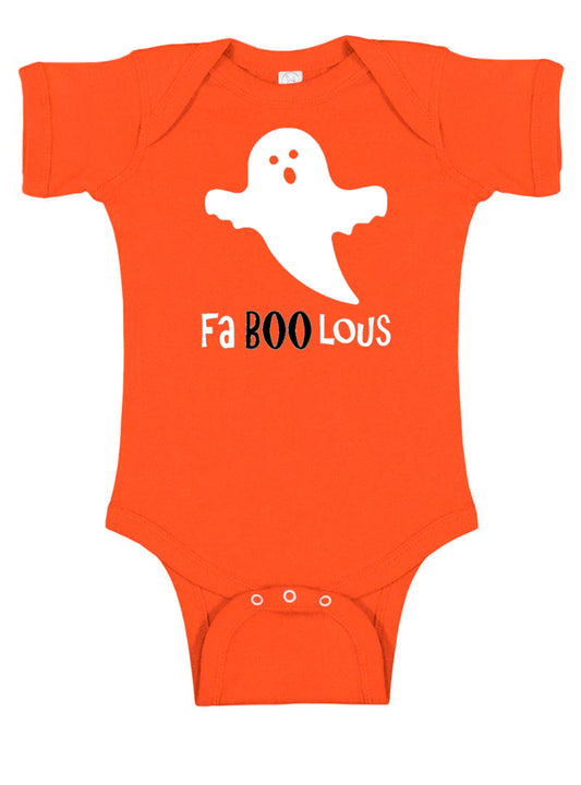 Fa-BOO-lous Halloween Baby Bodysuit Orange