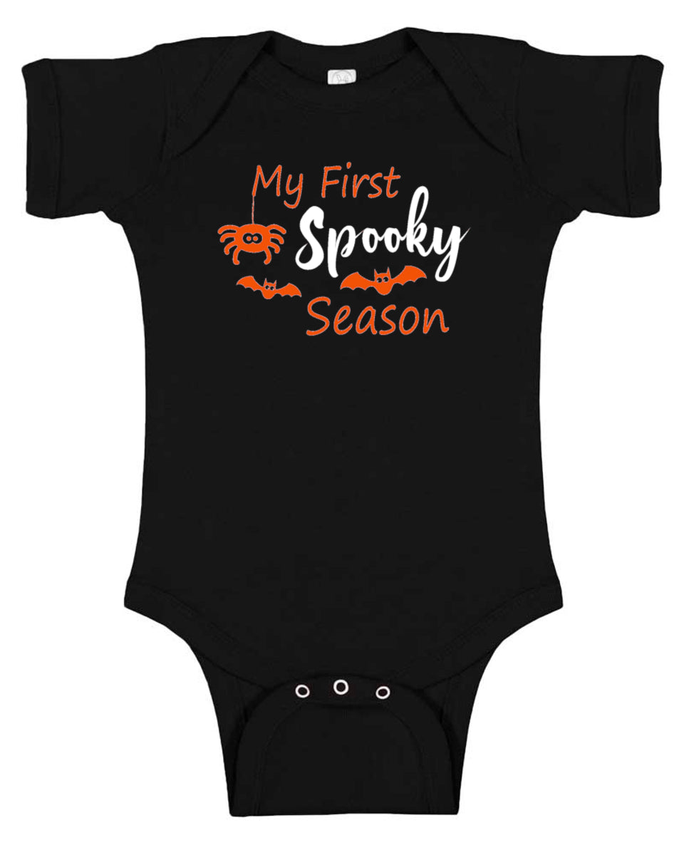 My First Spooky Season Halloween Baby Bodysuit Black