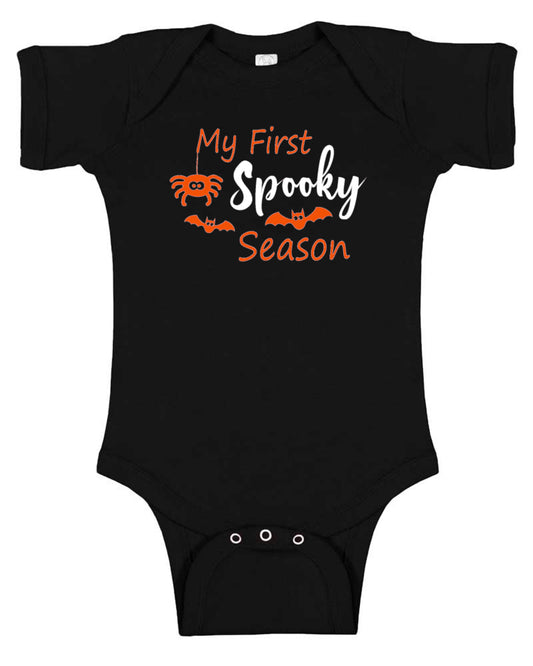 My First Spooky Season Halloween Baby Bodysuit Black
