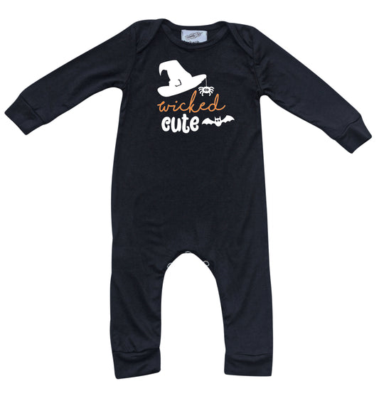 Wicked Cute Witches Baby Romper Outfit Black