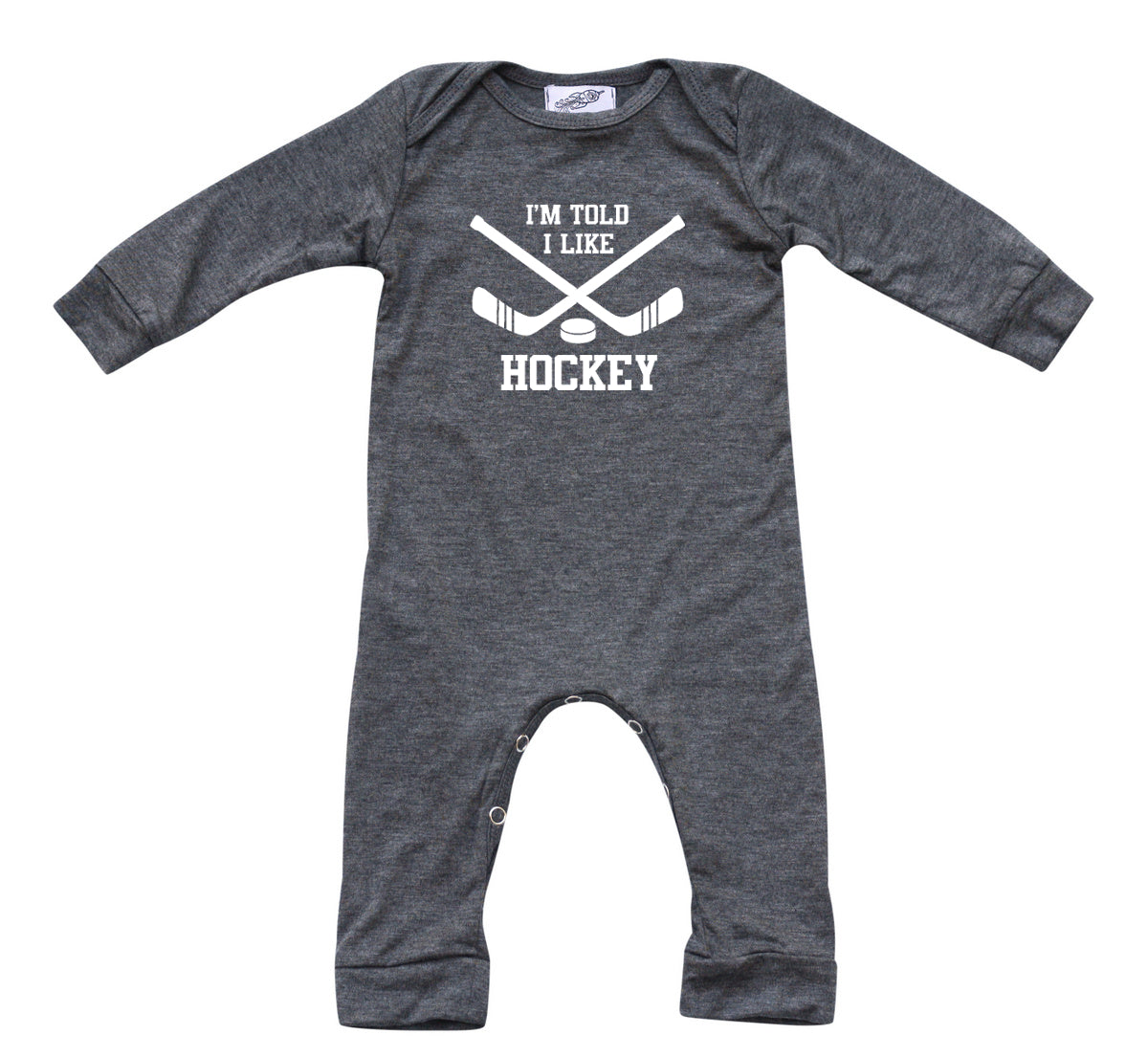I'm Told I Like Hockey Long Sleeve Romper
