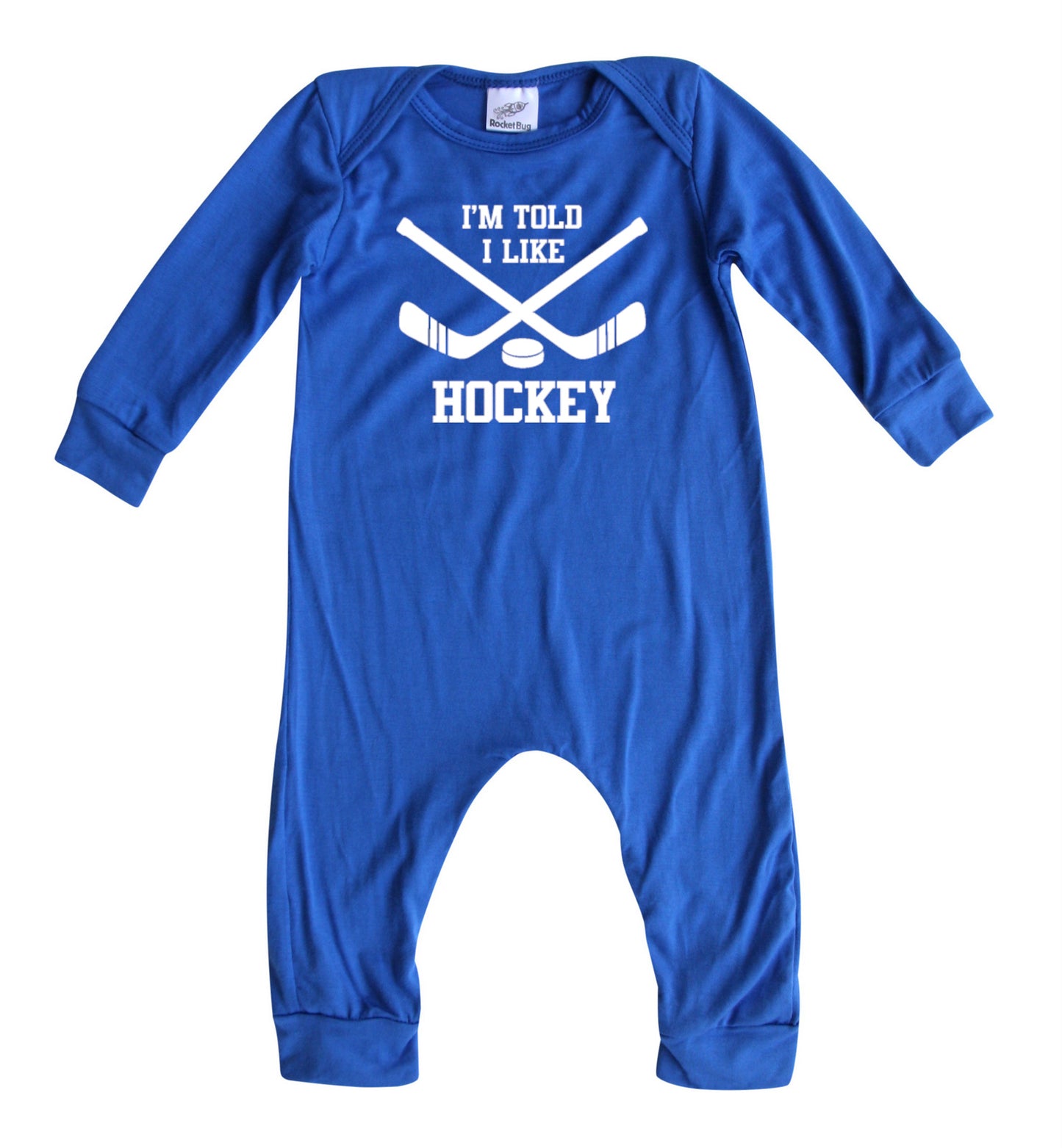 I'm Told I Like Hockey Long Sleeve Romper