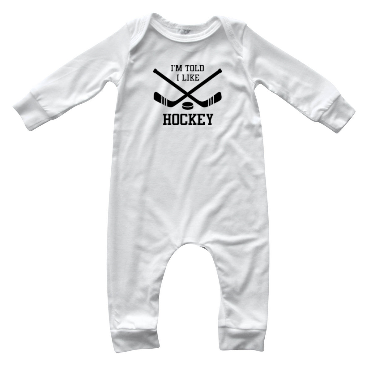 I'm Told I Like Hockey Long Sleeve Romper