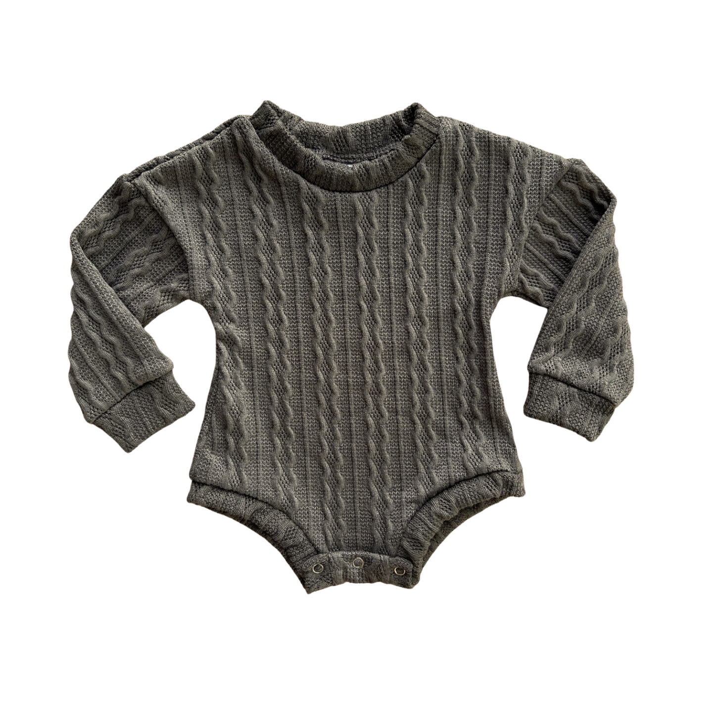 Rocket Bug Soft Knit Baby & Toddler Long Sleeve Bodysuit - Cozy Sweater Top for Boys and Girls Dark Grey