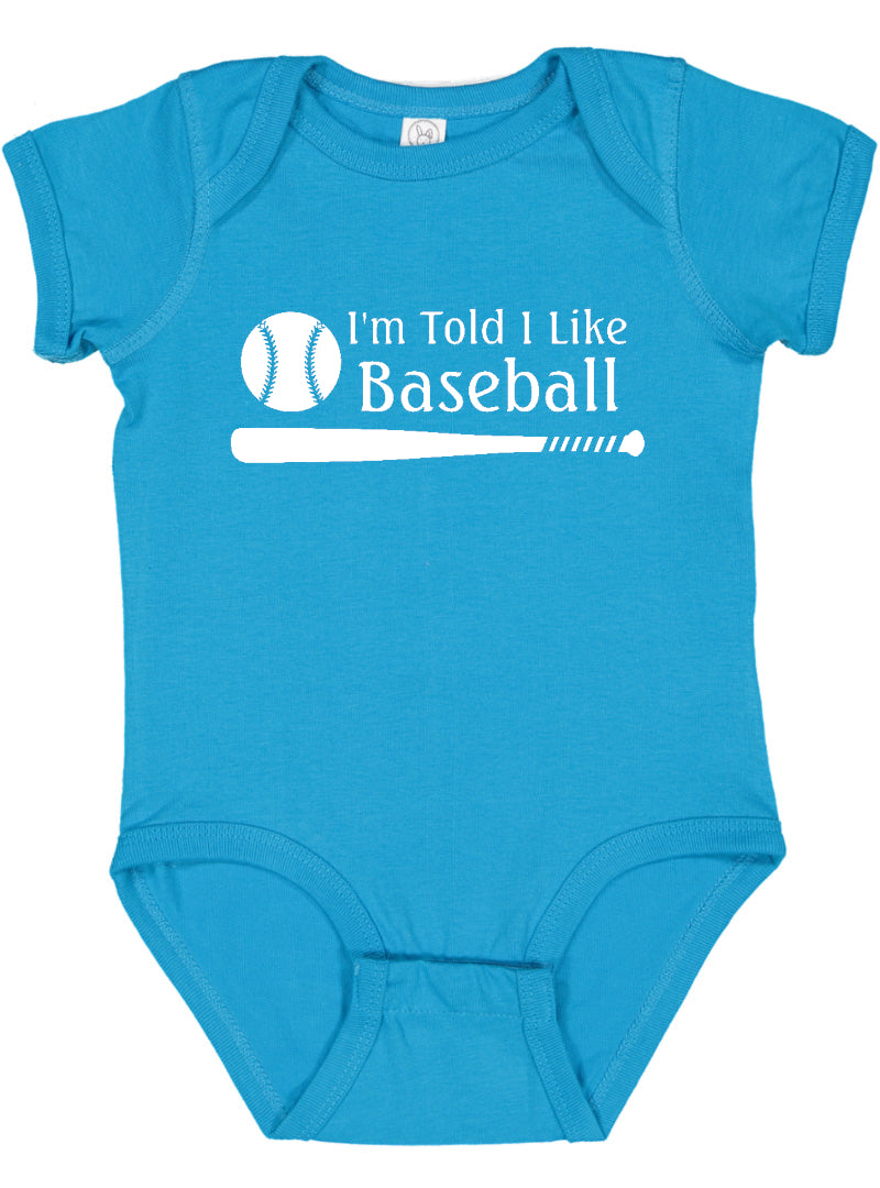 I'm Told I Like Baseball Silhouette Baby Bodysuit