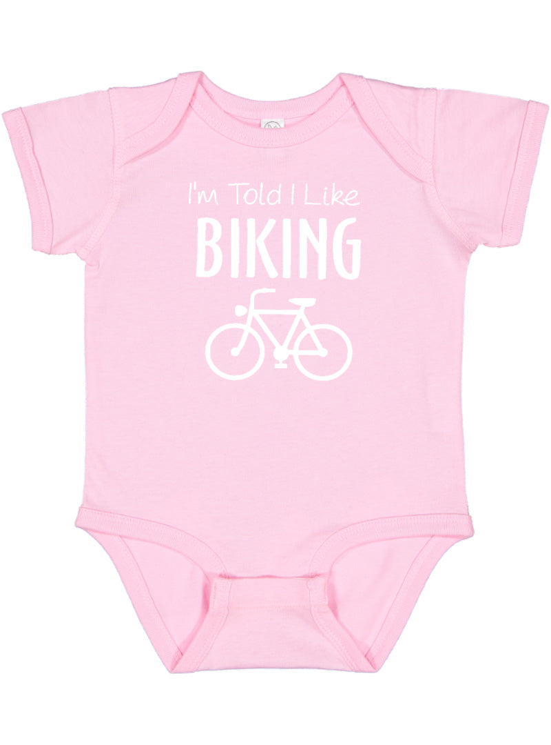 I'm Told I Like Biking Silhouette Baby Bodysuit