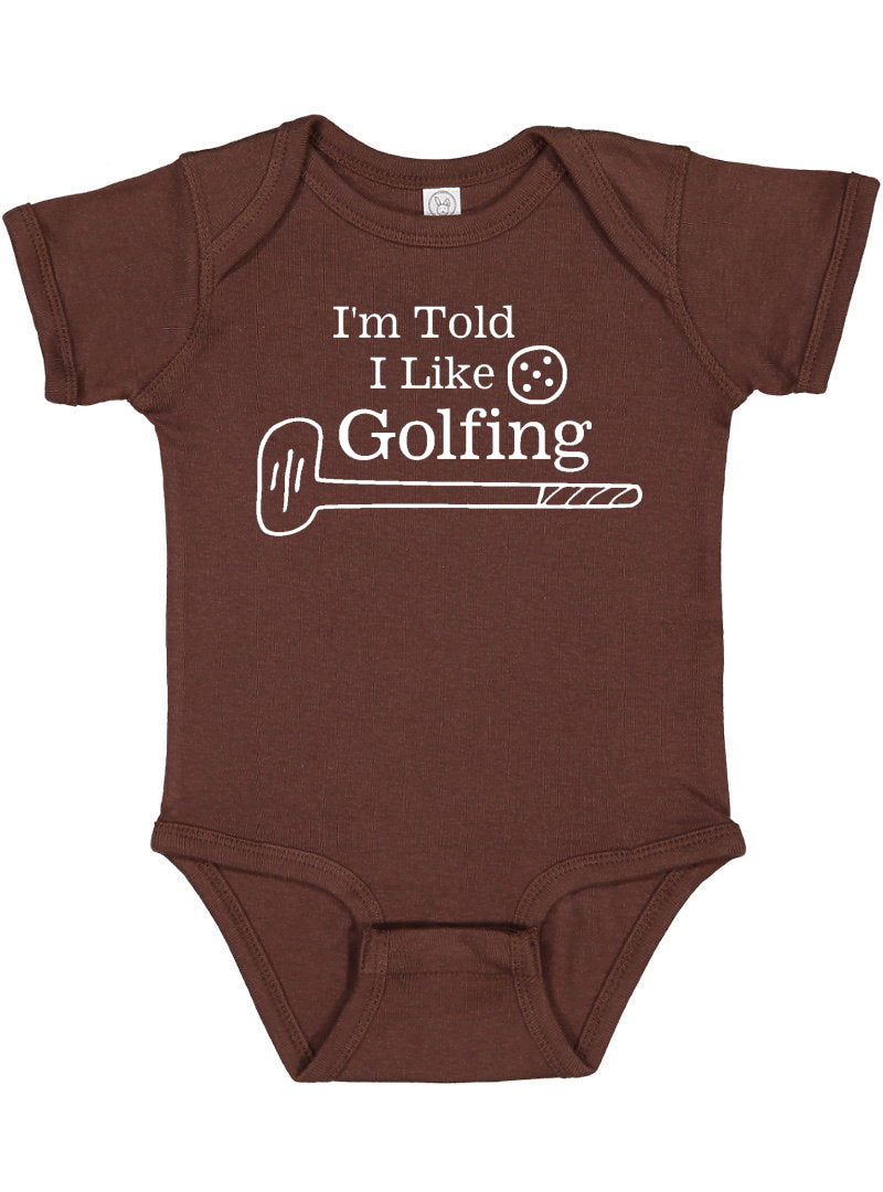 I'm Told I Like Golfing Silhouette Baby Bodysuit