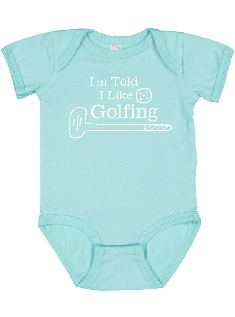 I'm Told I Like Golfing Silhouette Baby Bodysuit