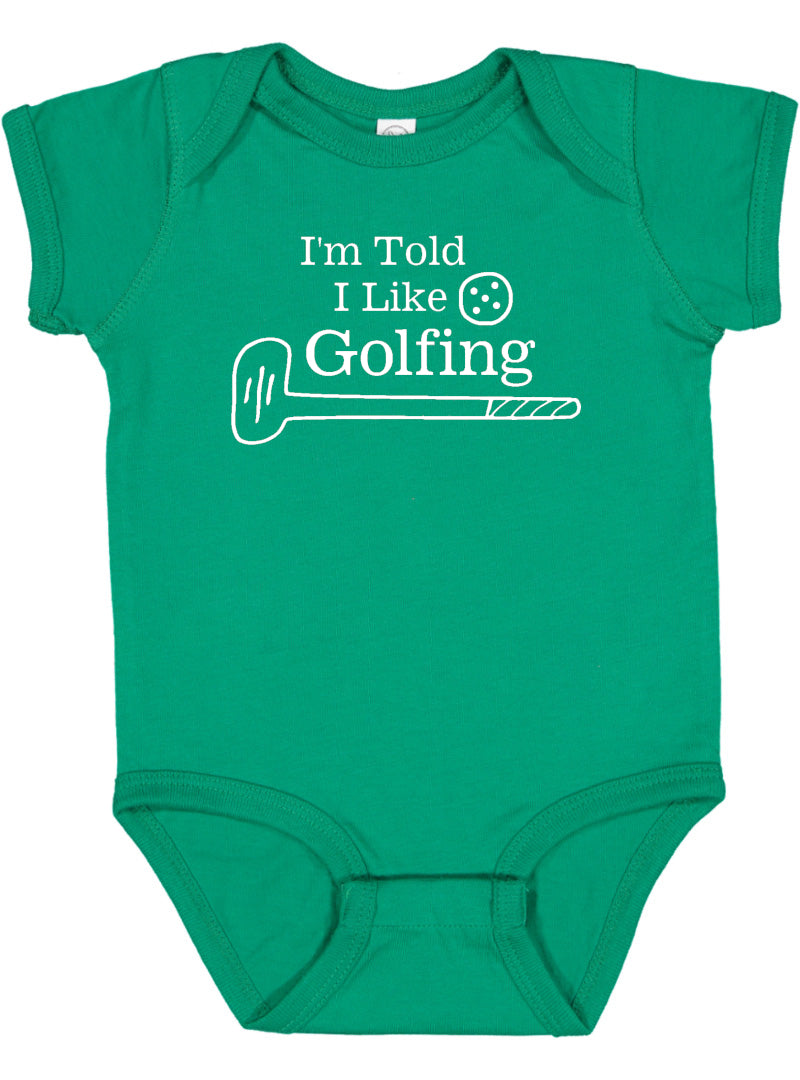I'm Told I Like Golfing Silhouette Baby Bodysuit