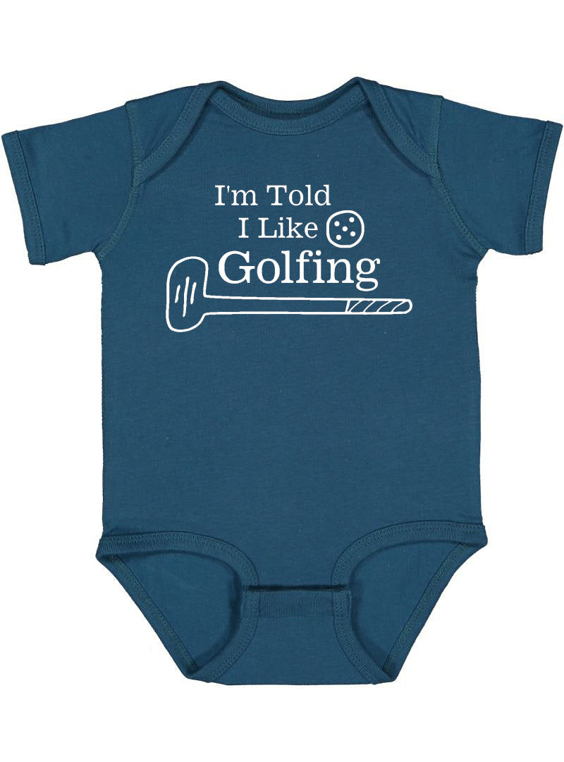 I'm Told I Like Golfing Silhouette Baby Bodysuit