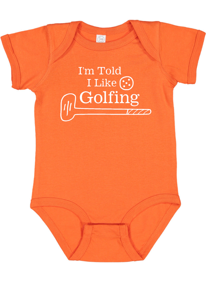 I'm Told I Like Golfing Silhouette Baby Bodysuit