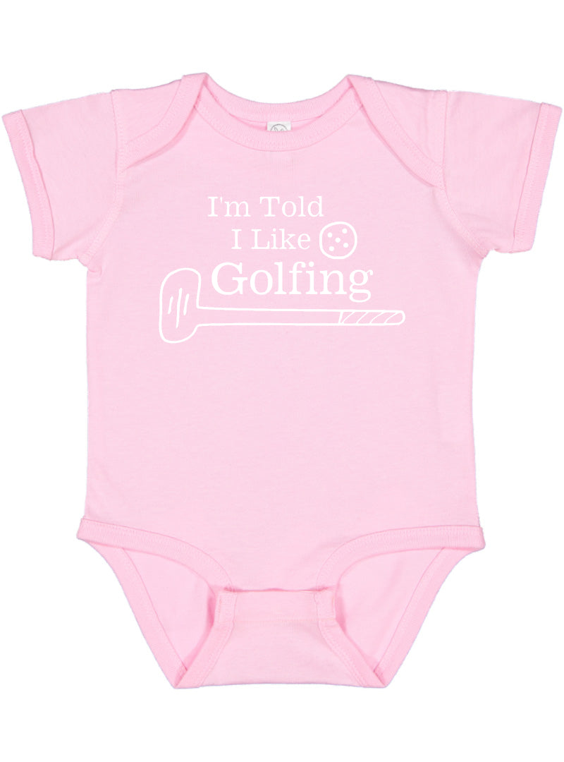 I'm Told I Like Golfing Silhouette Baby Bodysuit