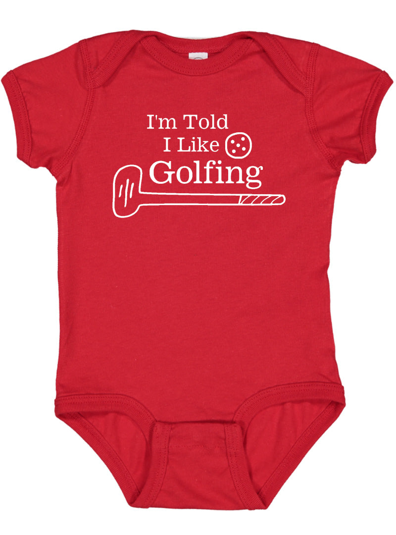 I'm Told I Like Golfing Silhouette Baby Bodysuit