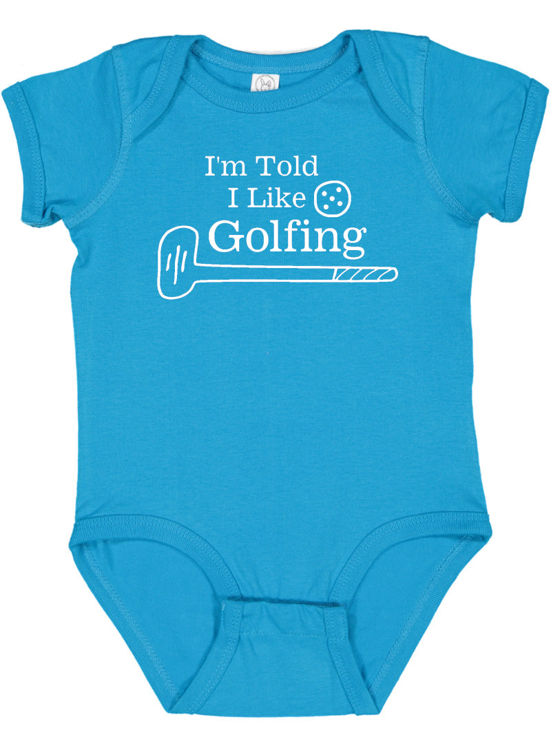 I'm Told I Like Golfing Silhouette Baby Bodysuit