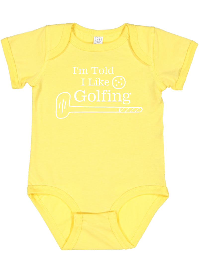 I'm Told I Like Golfing Silhouette Baby Bodysuit