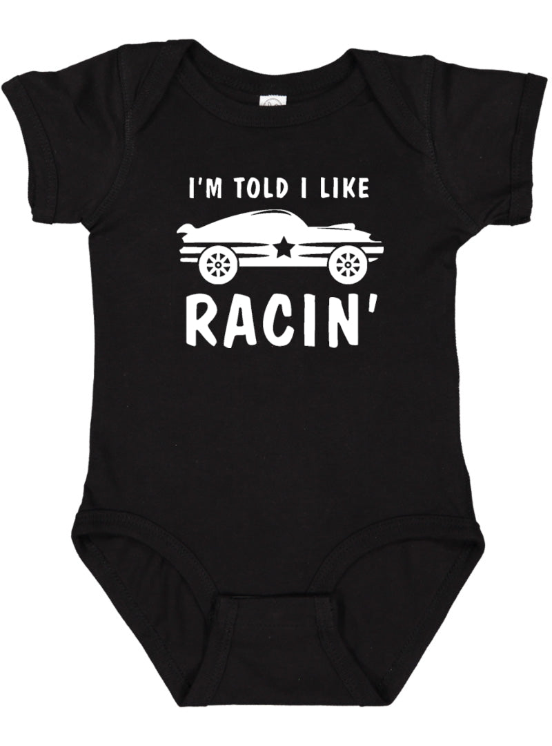 I'm Told I Like Racin' Silhouette Baby Bodysuit