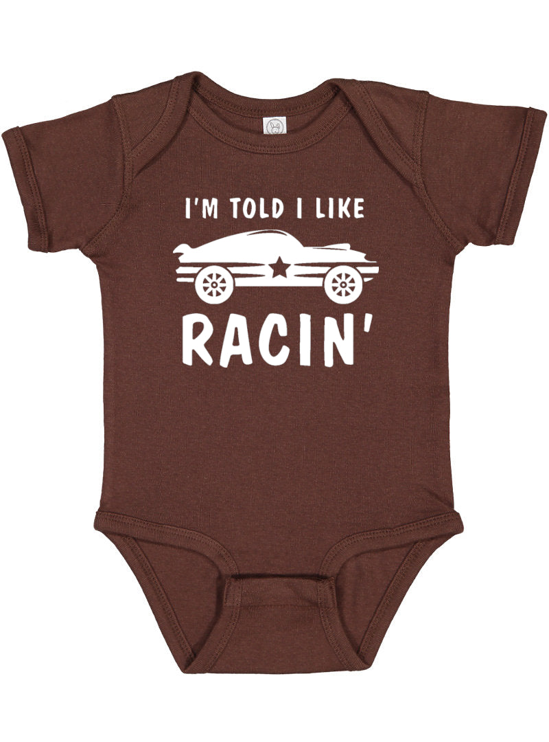 I'm Told I Like Racin' Silhouette Baby Bodysuit