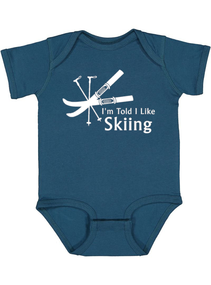 I'm Told I Like Skiing Silhouette Baby Bodysuit