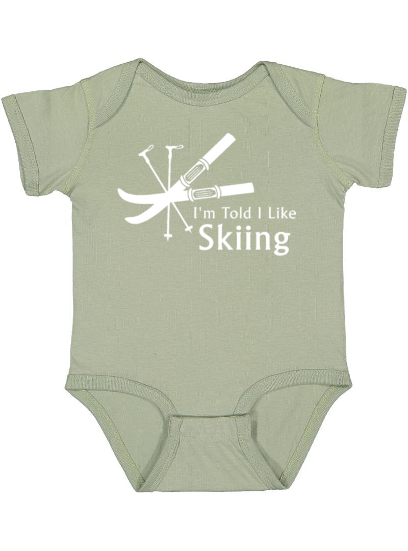 I'm Told I Like Skiing Silhouette Baby Bodysuit