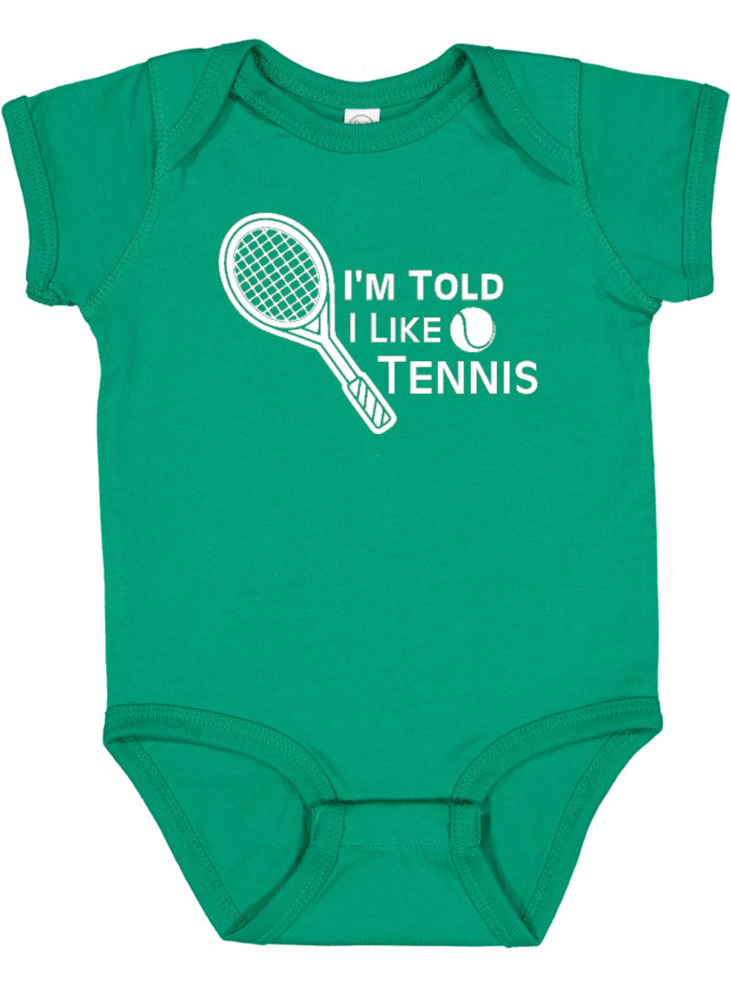 I'm Told I Like Tennis Silhouette Baby Bodysuit