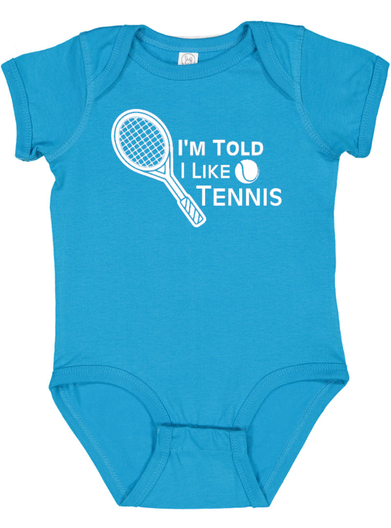 I'm Told I Like Tennis Silhouette Baby Bodysuit