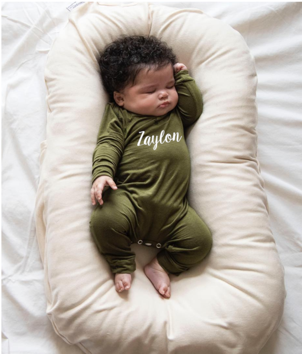 'Lush' Personalized Custom Silky Long Sleeve Baby Romper