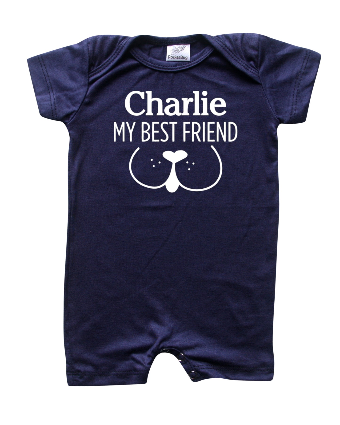 My Best Friend (Dog) Personalized Custom Silky Shorts Baby Romper for Boys and Girls