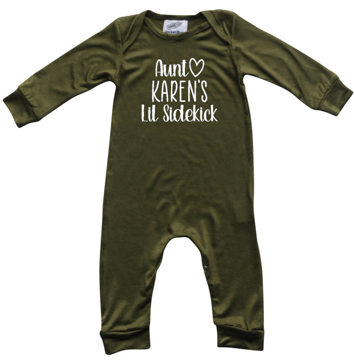 Personalized Aunt's Lil Sidekick Silky Long Sleeve Baby Romper