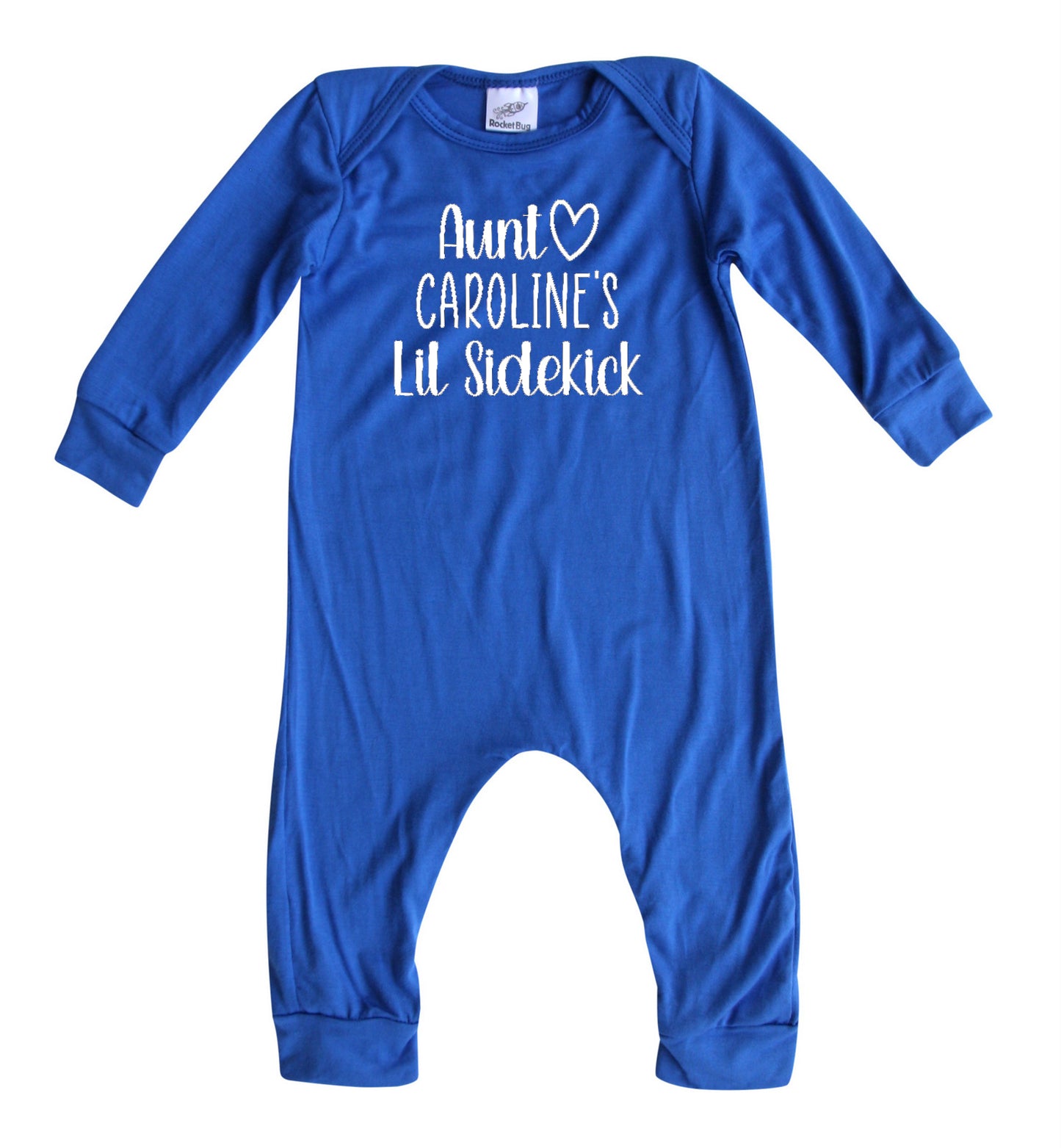 Personalized Aunt's Lil Sidekick Silky Long Sleeve Baby Romper